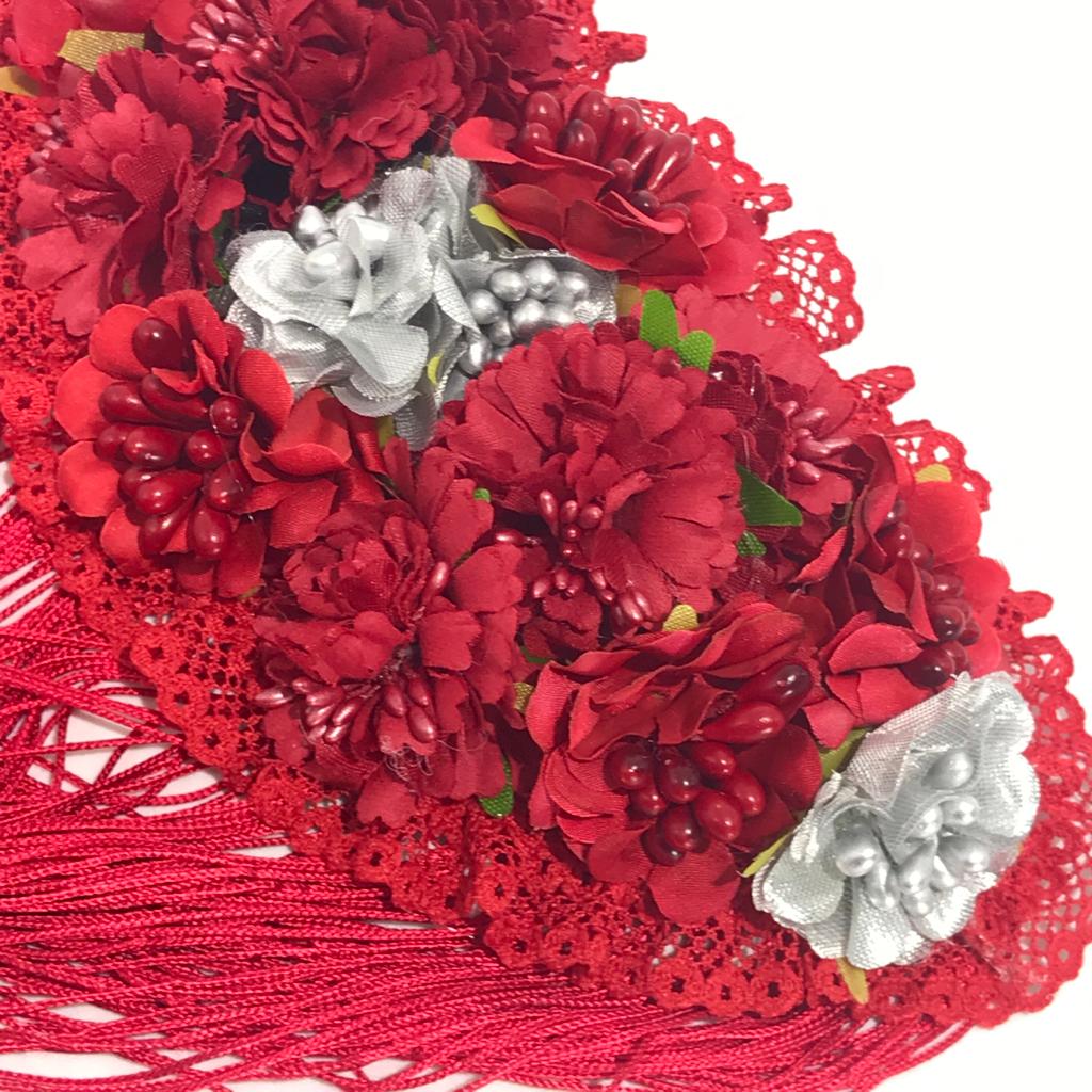 HOMBRERA FLAMENCA ROJA PLATA 05