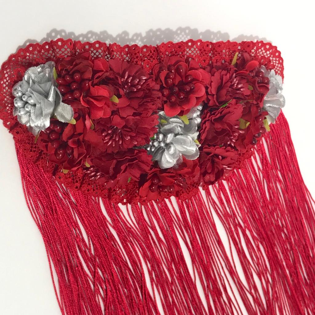 HOMBRERA FLAMENCA ROJA PLATA 06