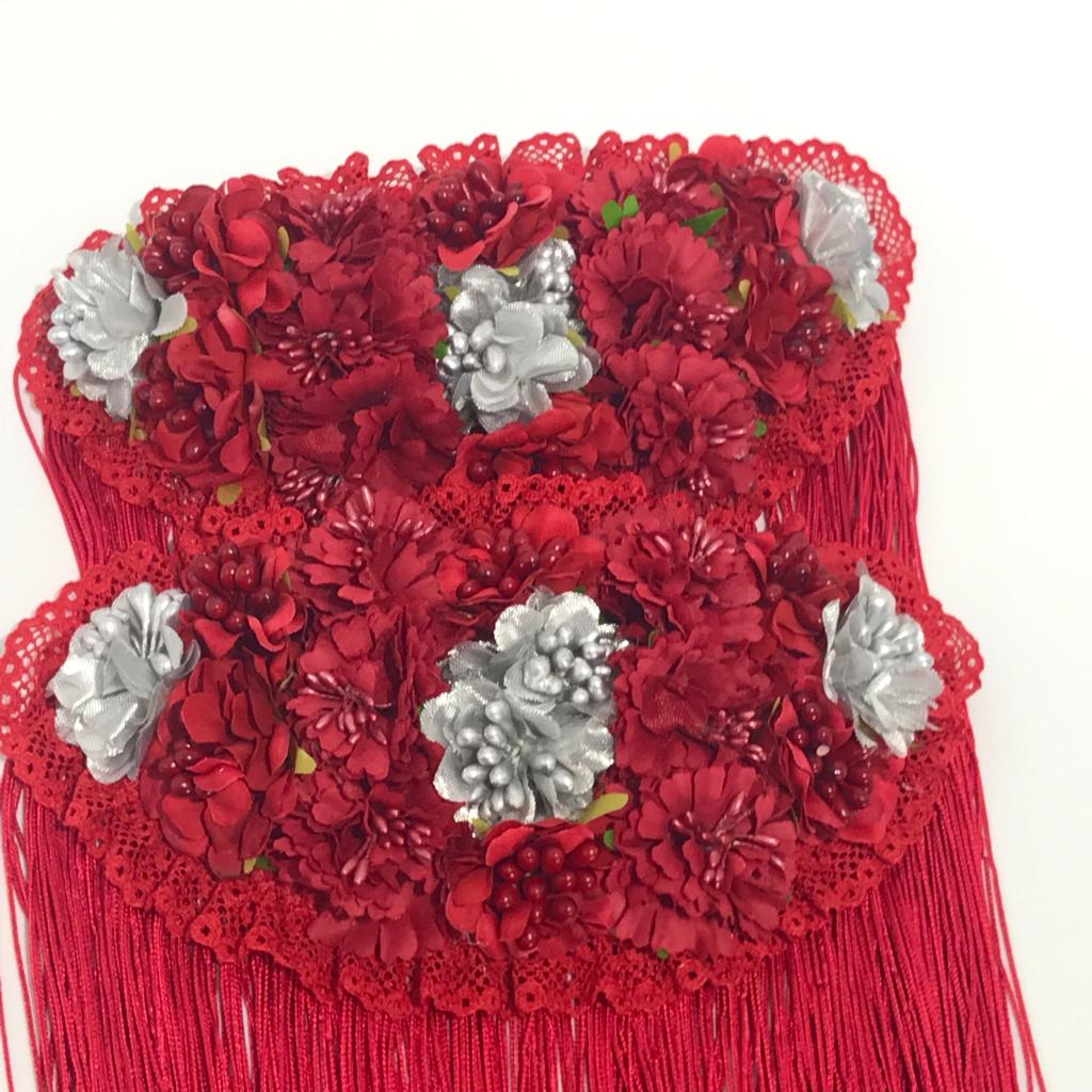 HOMBRERA FLAMENCA ROJA PLATA 07