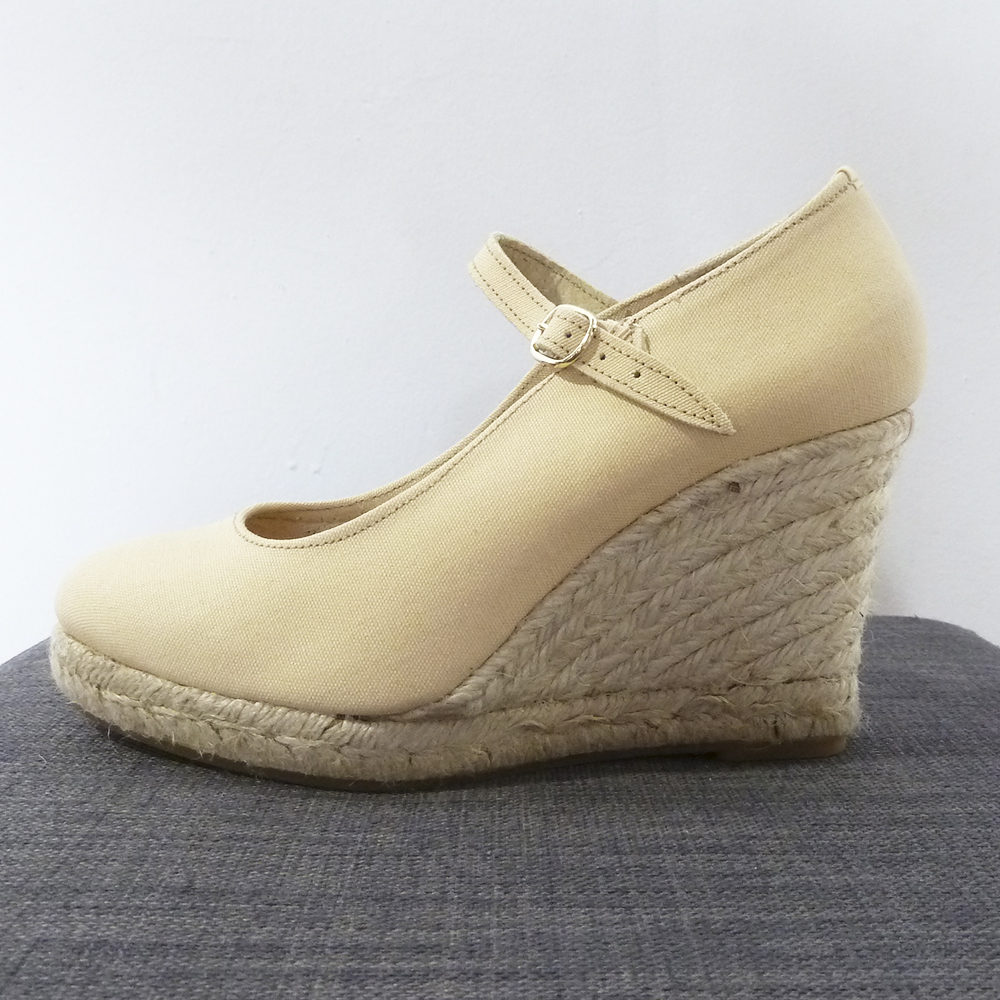 Zapato cuña esparto beige