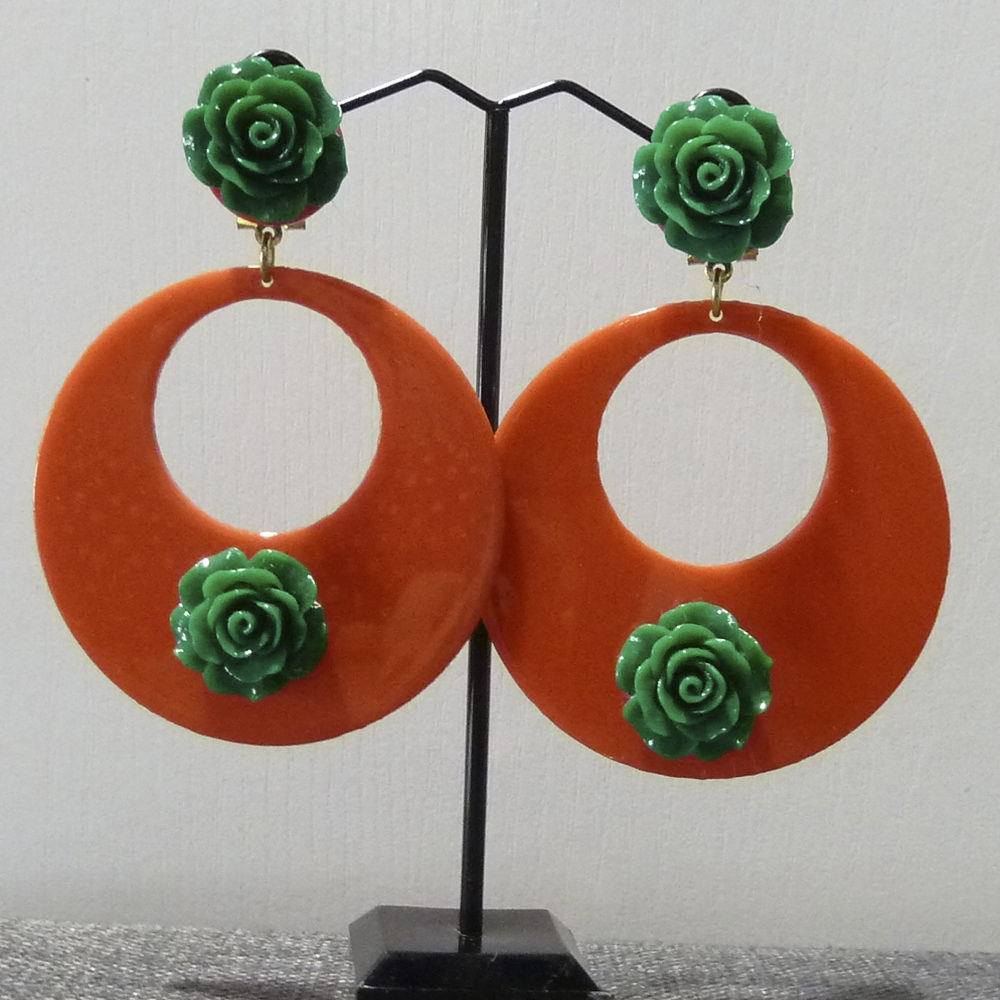 Pendientes naranjas y coral