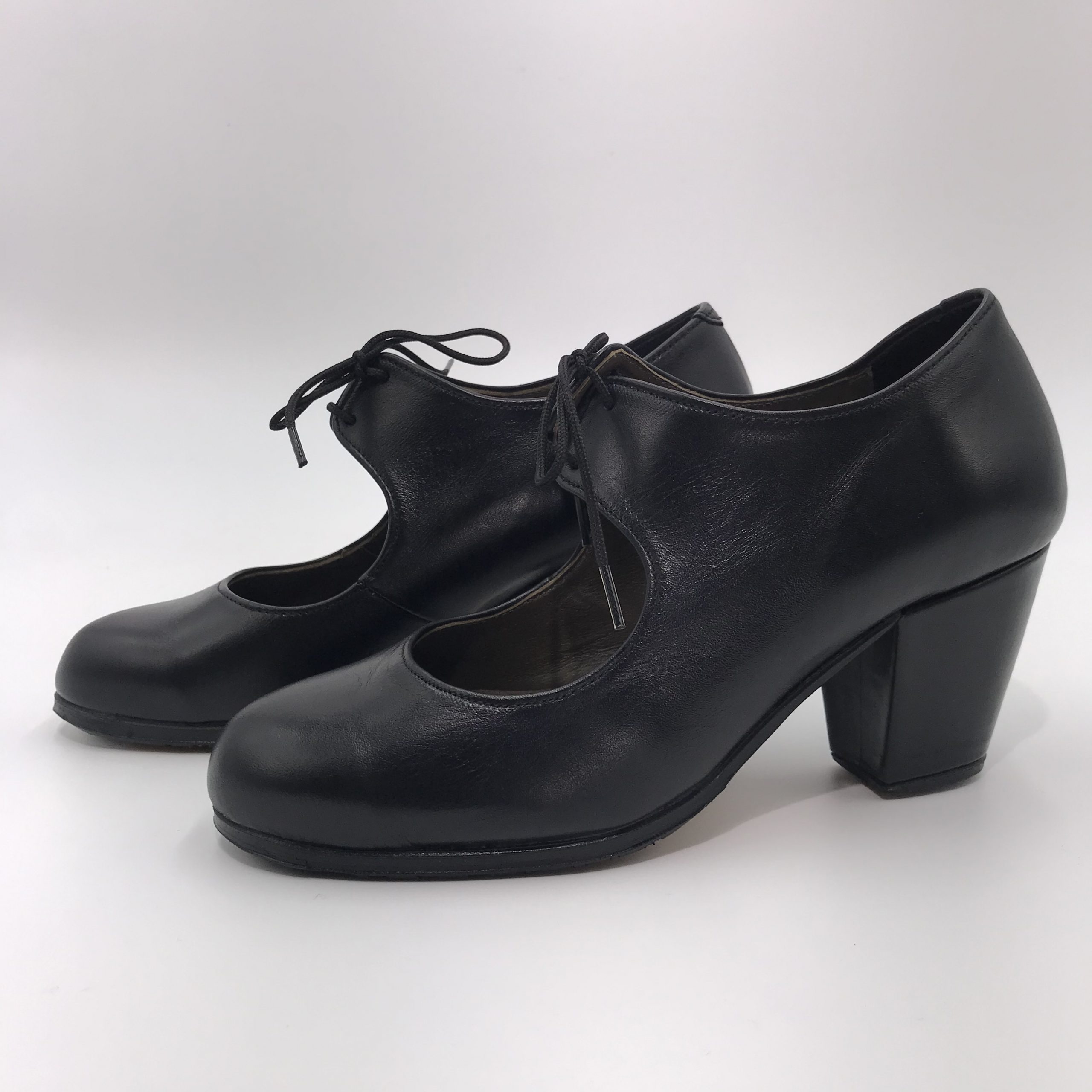 Zapatos Mujer Vestir Piel Negro Tacón